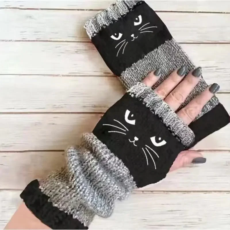 🎁🐱Knitted Fingerless Gloves🧶 - Image 9