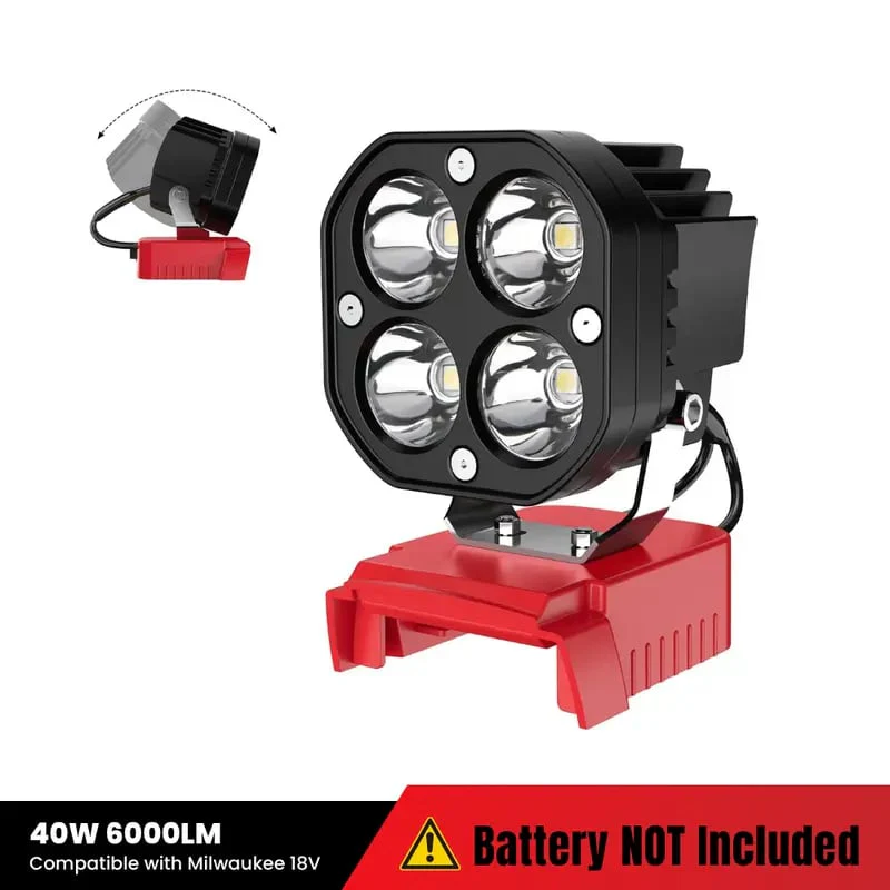LED Work Light Compatible with Milwaukee 18V Battery