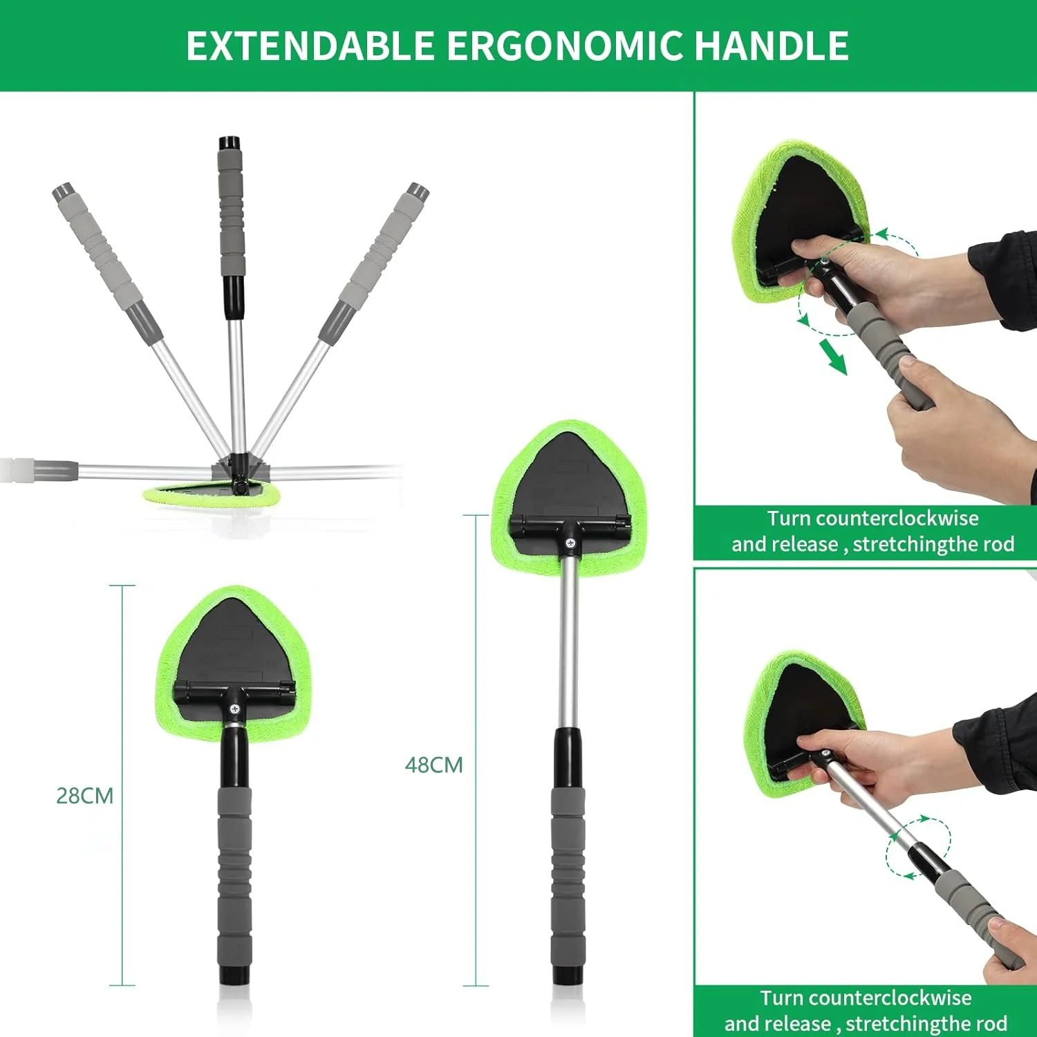 🔥Microfiber Car Windshield Cleaning Tool with Extendable Handle - Image 9