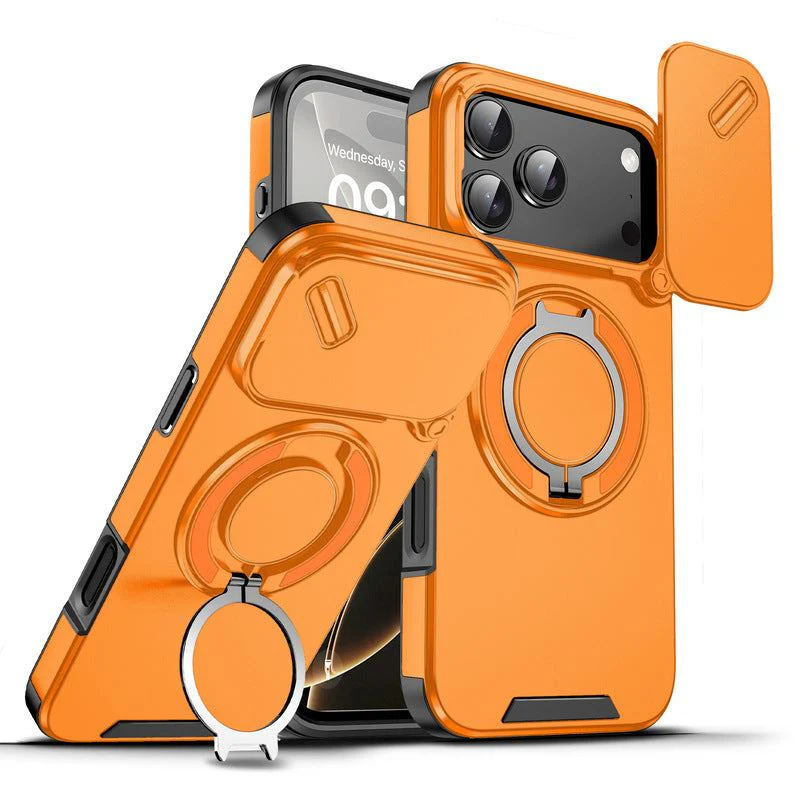Military-Grade Shockproof Magnetic Case with Camera Slide & 360° Kickstand Ring - Image 14