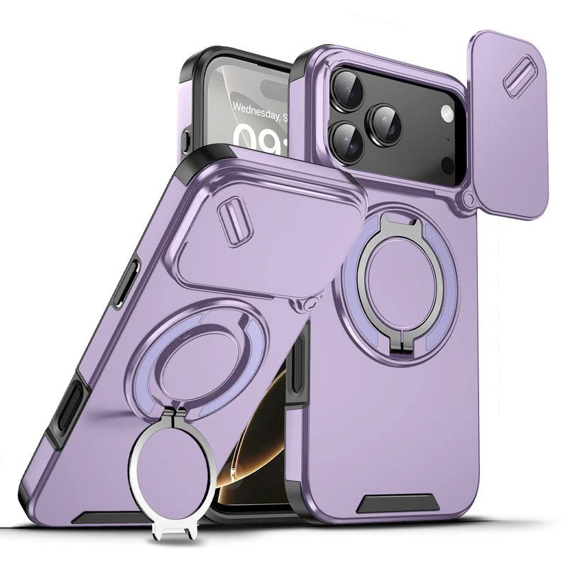 Military-Grade Shockproof Magnetic Case with Camera Slide & 360° Kickstand Ring - Image 9