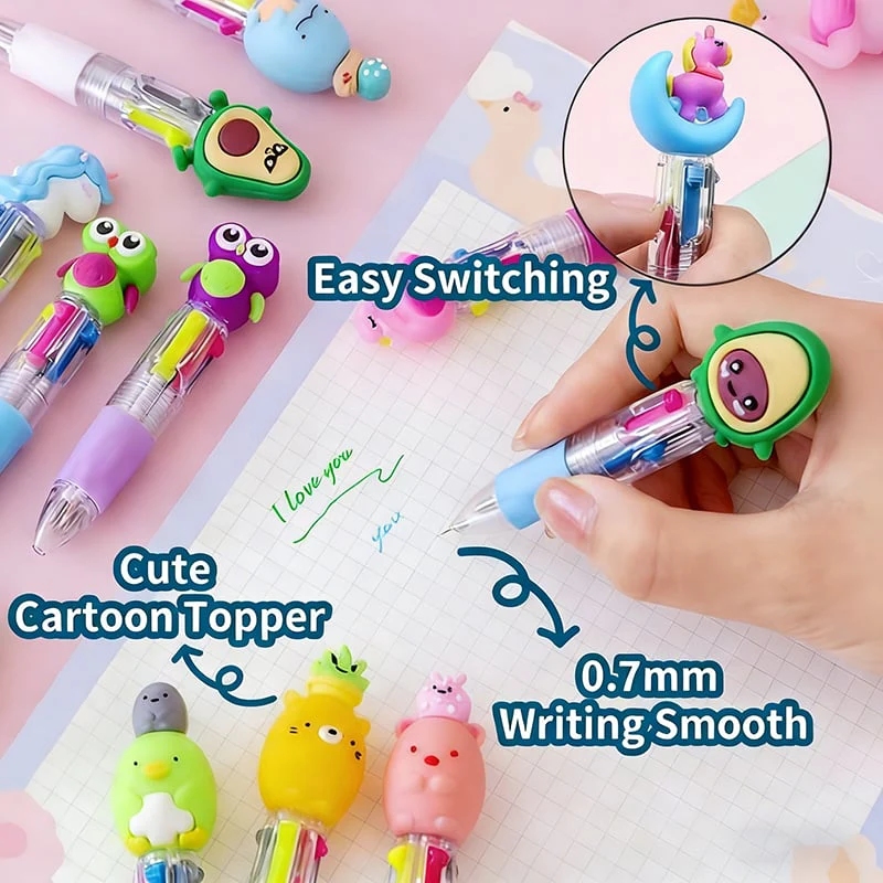 💖20Pcs Mini Multicolor Pens in One 4-in-1 Cute Pens Bulk for Kids - Image 3