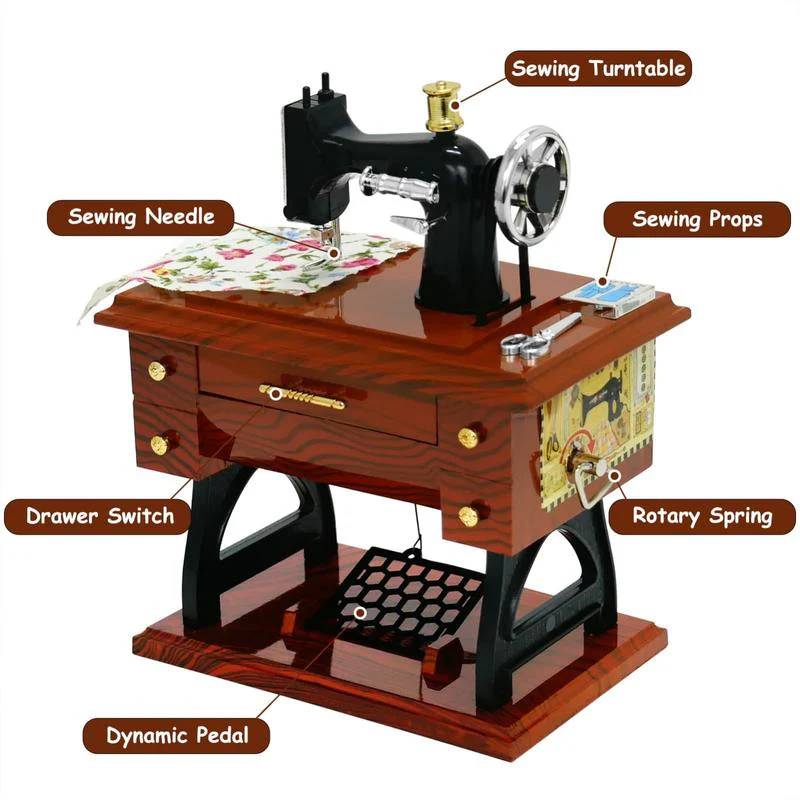 🪗Time Limit Sale 50% OFF - Wood Mini Sewing Machine Music Box - Image 8