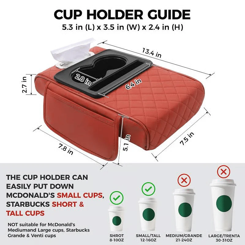 Multifunctional PU Leather Car Armrest Box Mat - Image 7