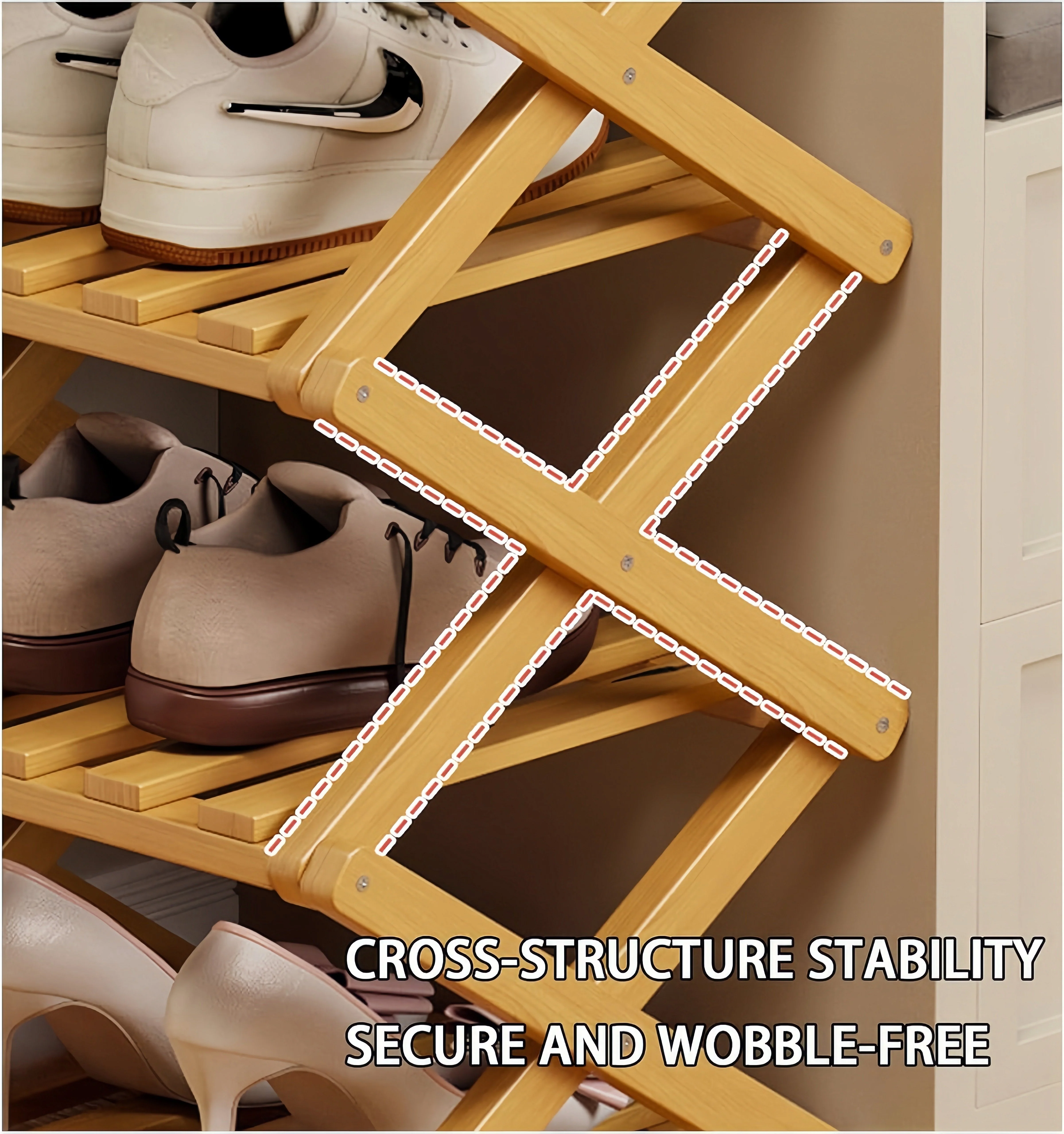 The 9-Tier No-Assembly Bamboo Rack !🌿👟 - Image 3