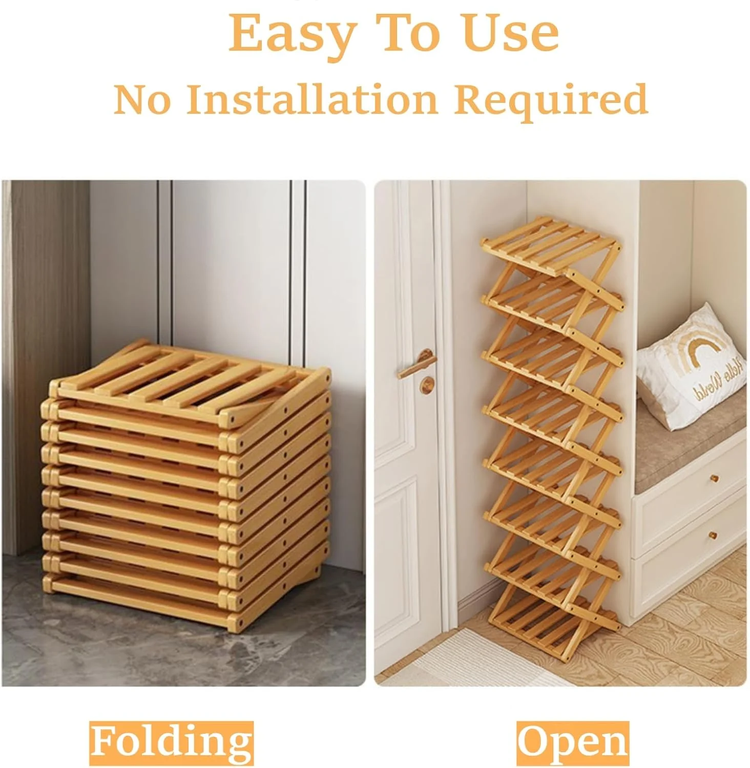 The 9-Tier No-Assembly Bamboo Rack !🌿👟 - Image 8