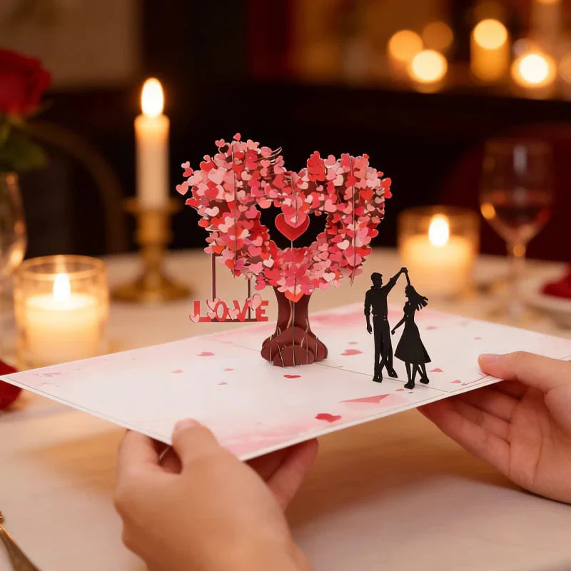 3D Pop-Up Anniversary Card - Romantic Love Tree & Hearts Design💌 - Image 3