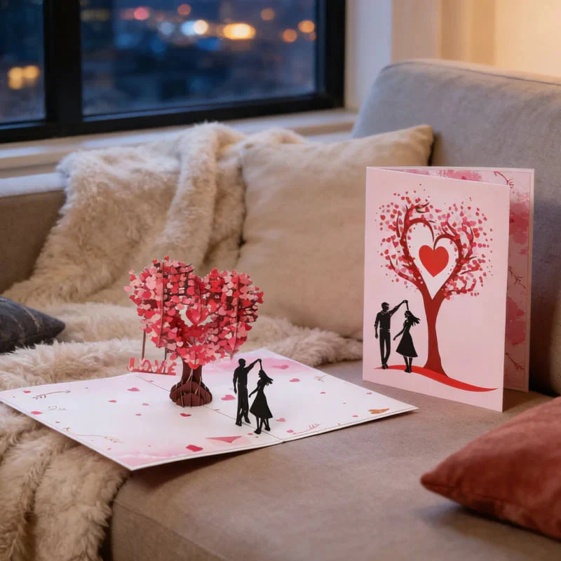 3D Pop-Up Anniversary Card - Romantic Love Tree & Hearts Design💌 - Image 5