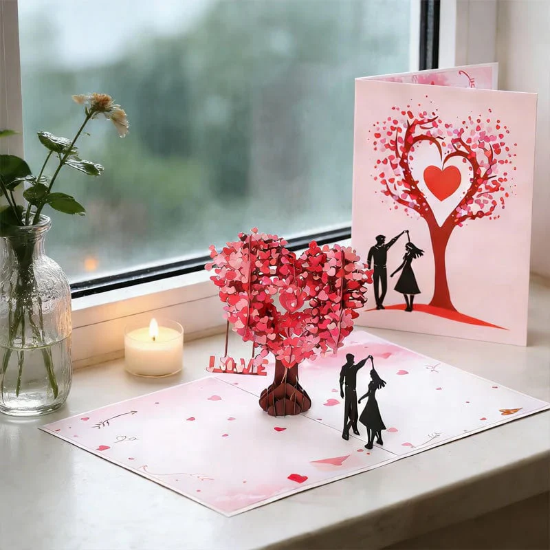 3D Pop-Up Anniversary Card - Romantic Love Tree & Hearts Design💌 - Image 8