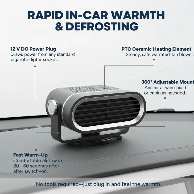 2-in-1 Portable Car Heater with 360° Rotation - Image 2