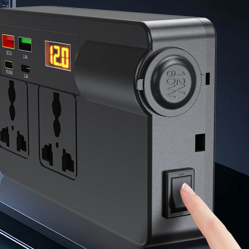 ⚡🔋Portable Car Inverter 12V/24V to 220V with Digital Display - Image 6