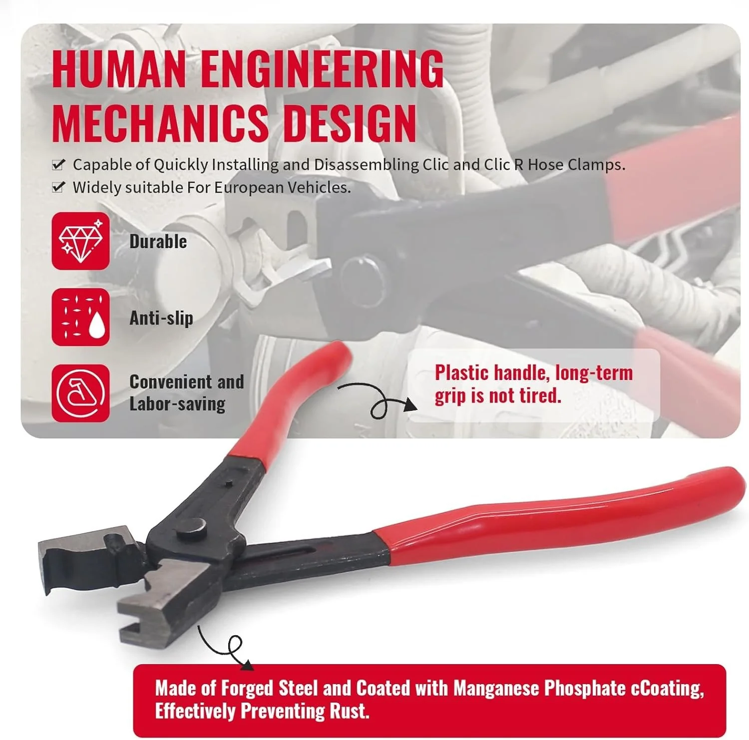 🔧 4-Piece Hose Clamp Pliers Set – Professional Automotive Repair Tools - Image 8