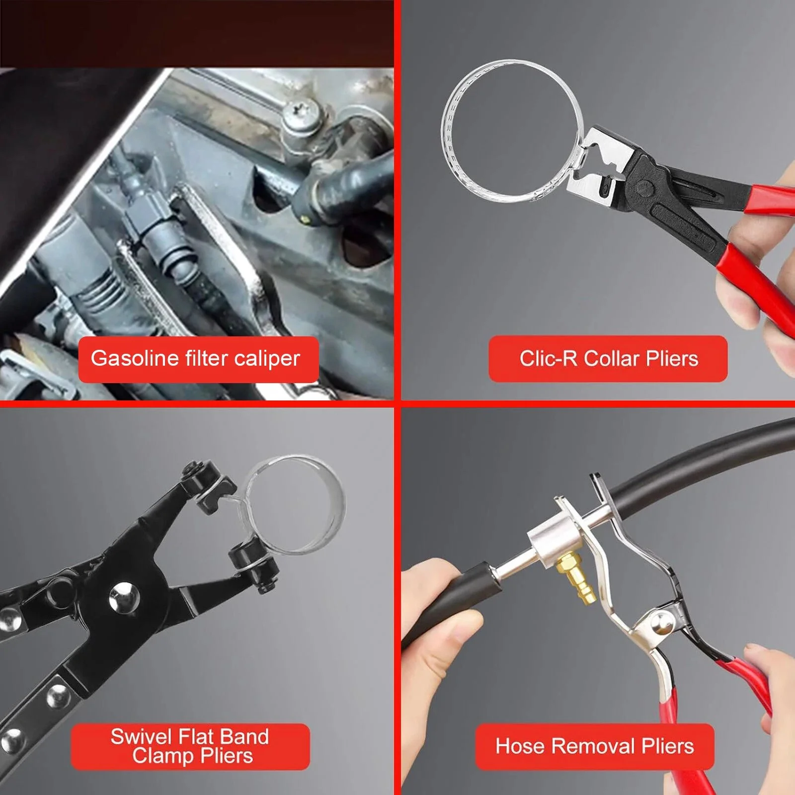 🔧 4-Piece Hose Clamp Pliers Set – Professional Automotive Repair Tools - Image 9