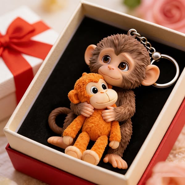 🔥Last Day 50% OFF - 🐵 3D Viral Punch Monkey Keychain 💕🎁Emotional Gift for Animal Lovers, Family, Friends, Loved Ones - Image 2
