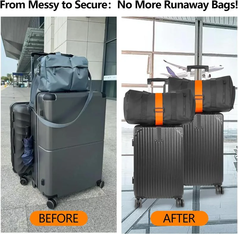 💥Multi Use Strong Adjustable Luggage Connector Straps(1 Set 4 Pcs )💥