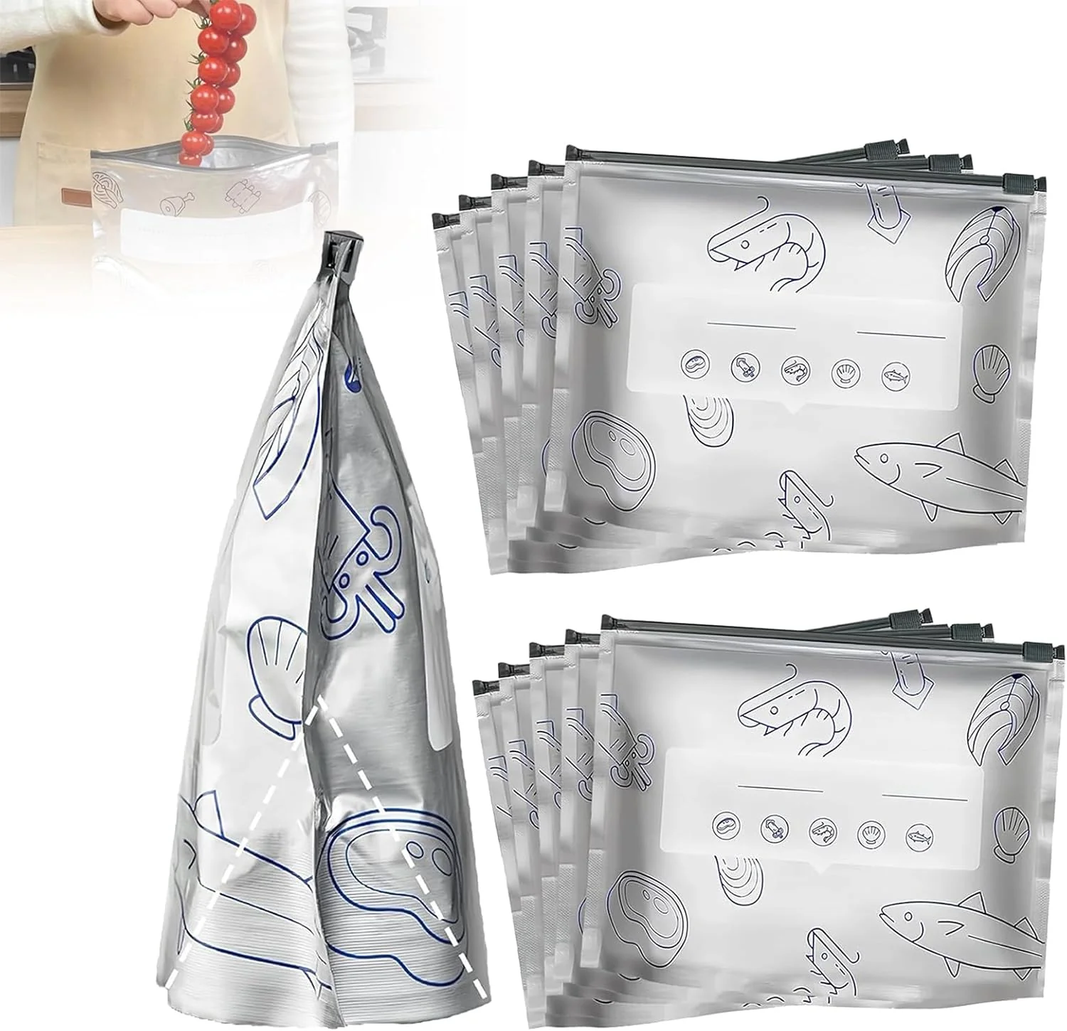 Reusable Aluminum Foil Freshness Seal Bags 🍴✨(1 Set 10 PCS) - Image 3
