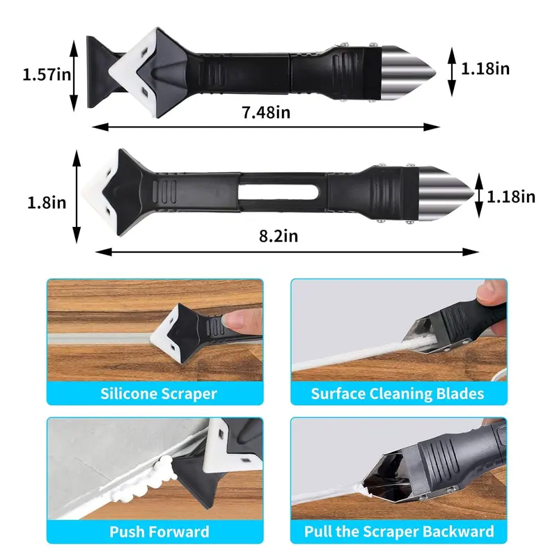 11Pcs Silicone Caulking Tools 3 in1 Grout Removal Tool - Image 4