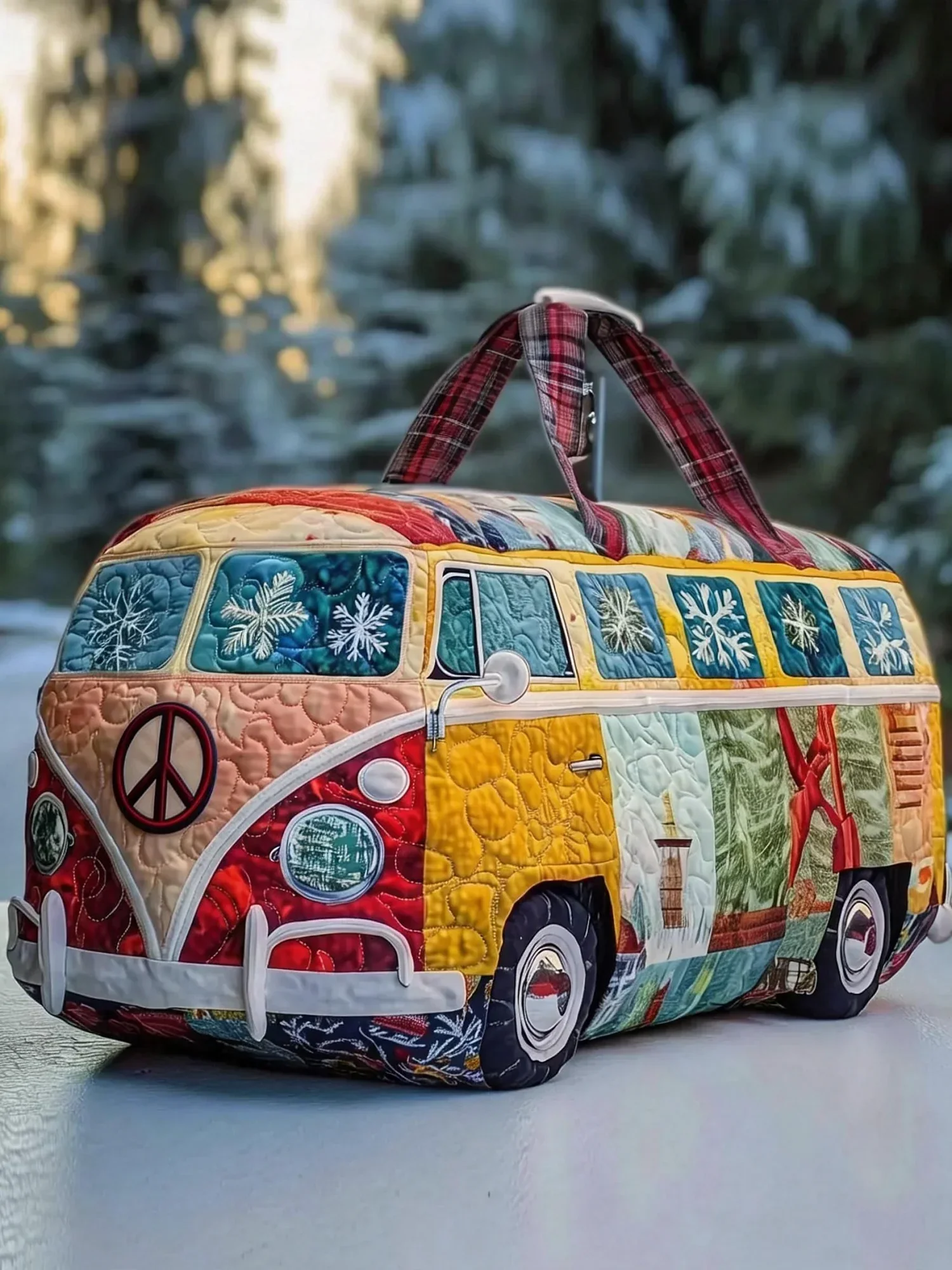 Snowflake Van Quilted Duffle Bag