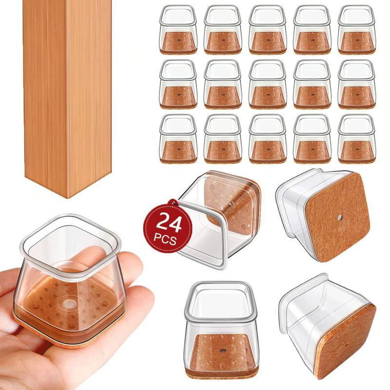 Square Chair Leg Protectors for Hardwood Floor Fits All Shape Chair Mat for Wood and Tile Floors.