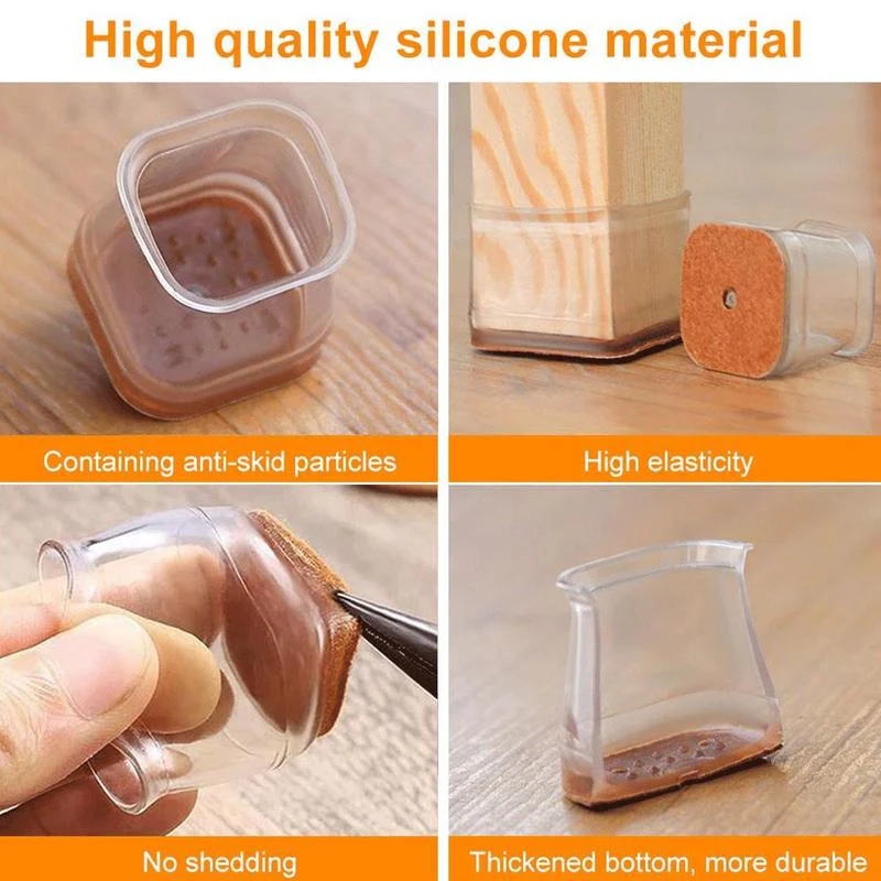 Square Chair Leg Protectors for Hardwood Floor Fits All Shape Chair Mat for Wood and Tile Floors. - Image 5