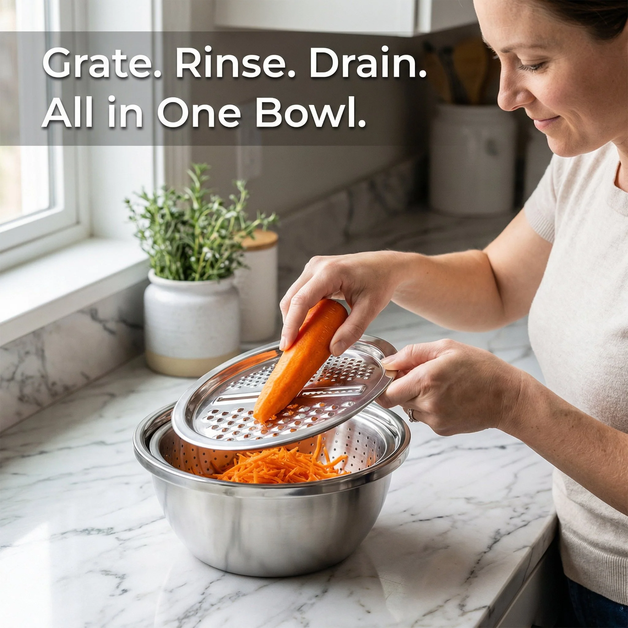 Stainless Steel Grater with Drain Basket🥕🥗 - Image 2