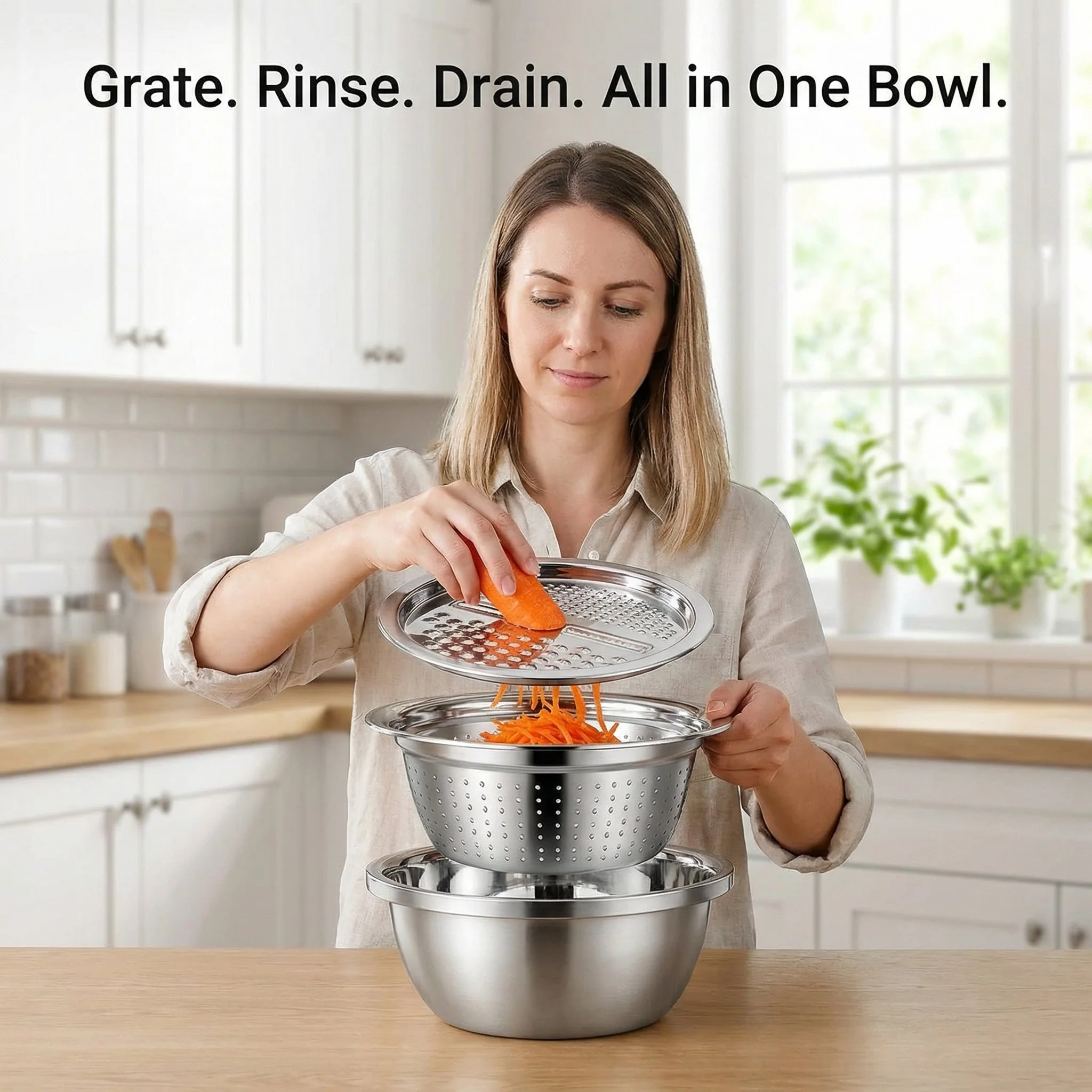 Stainless Steel Grater with Drain Basket🥕🥗 - Image 4