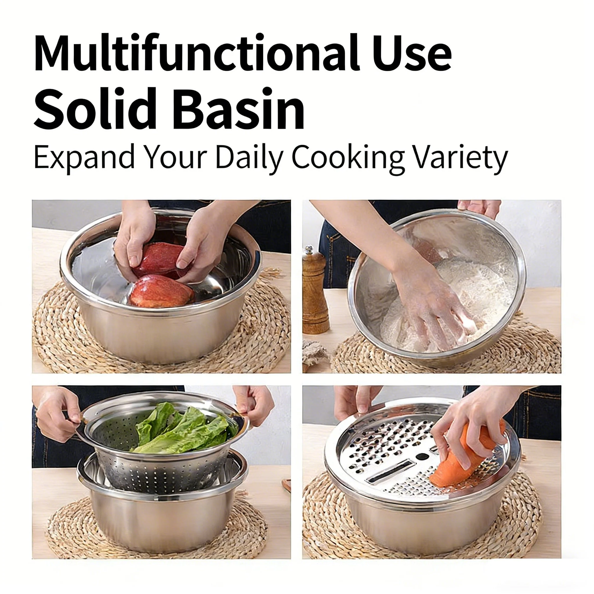 Stainless Steel Grater with Drain Basket🥕🥗 - Image 8