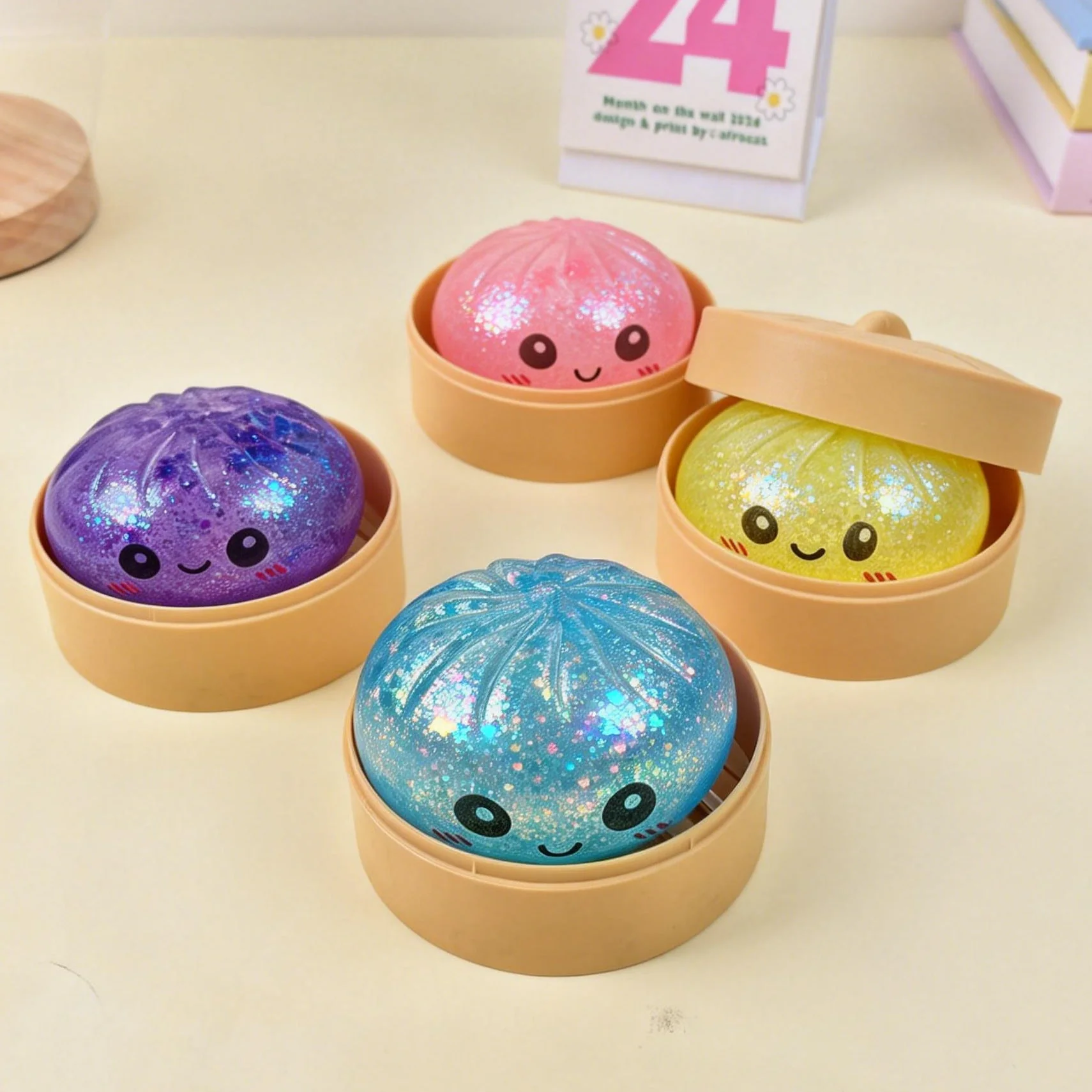 Ultra-Rare Rainbow Smiling Dumpling Squishy - Image 4