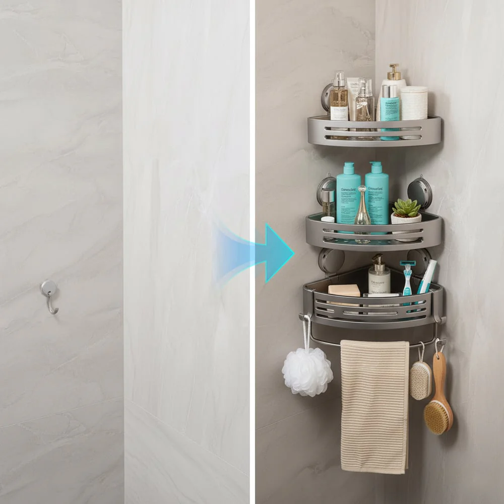 Triangle Suction Cup Shower Caddy - Image 4