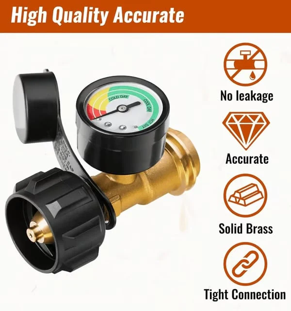 Universal Propane Tank Gauge for 5-40 Pound LP Tanks | Gas Level Indicator for Grill, Heater, RV Camper, QCC1/Type 1 Connection - Image 6