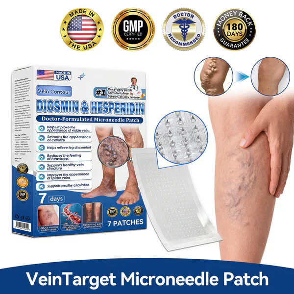 Vein ContourMicroneedle Patch with AdvancedDiosmin & Hesperidin Delivery 🌿 7-Day Visible Results for VaricoseVeins