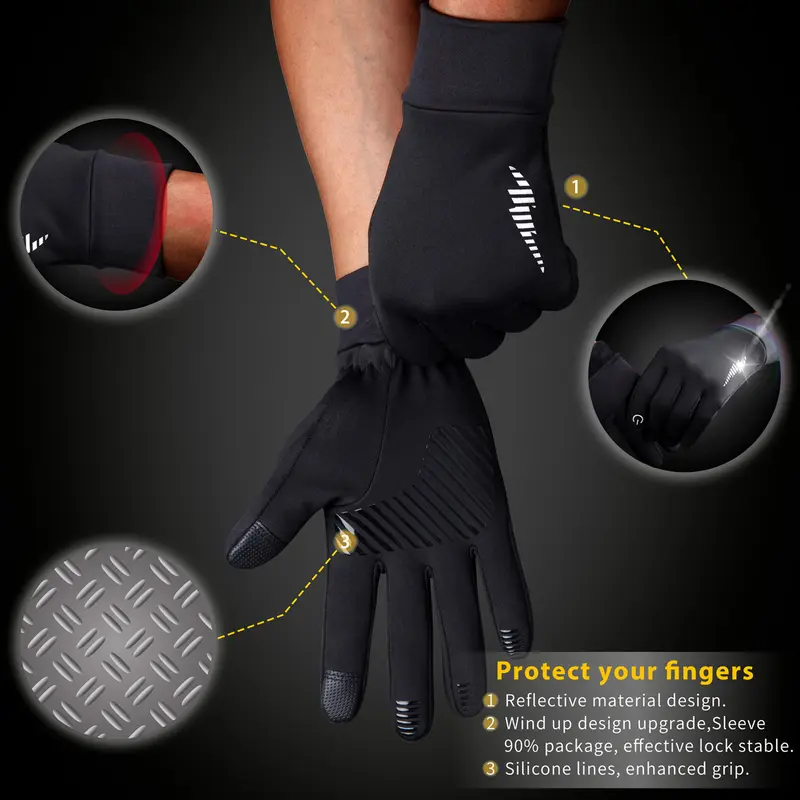 🔥🎄Winter Gloves Women Men Ski Gloves Liners Thermal Warm Touch Screen - Image 8