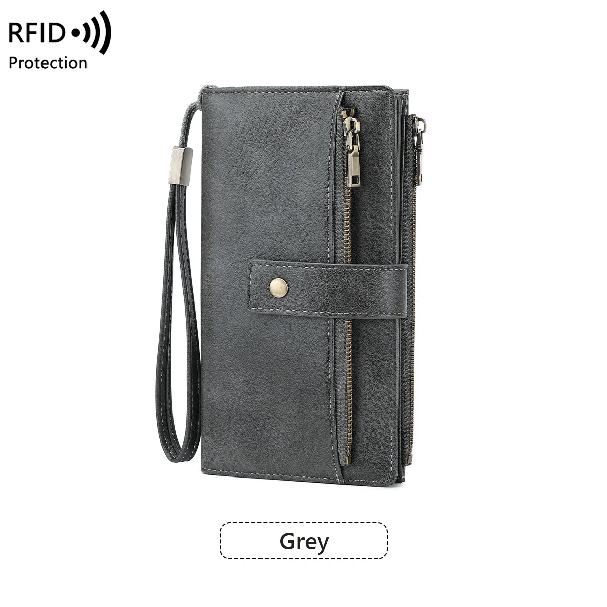 Women's long wallet, stylish clutch, elegant solid color RFID blocking leather wallet👛 - Image 17