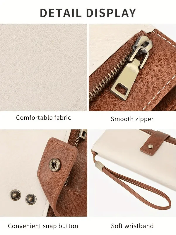 Women's long wallet, stylish clutch, elegant solid color RFID blocking leather wallet👛 - Image 6